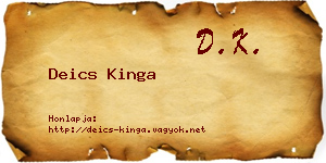 Deics Kinga névjegykártya